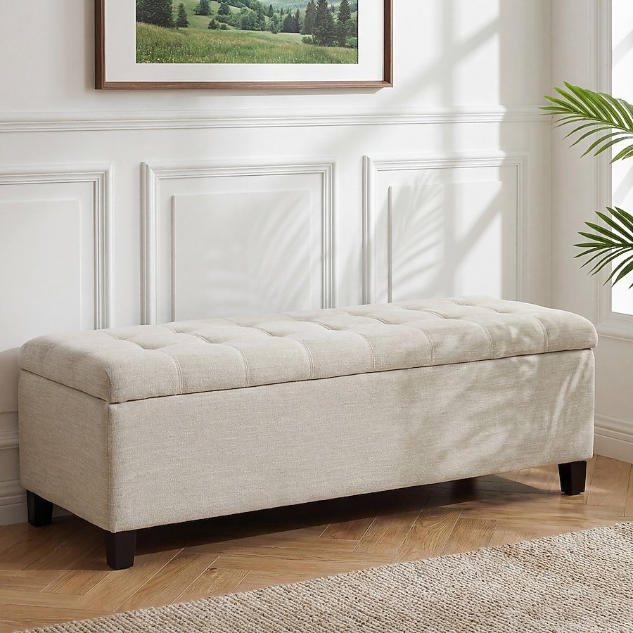 Tufted Upholstered Storage Bench